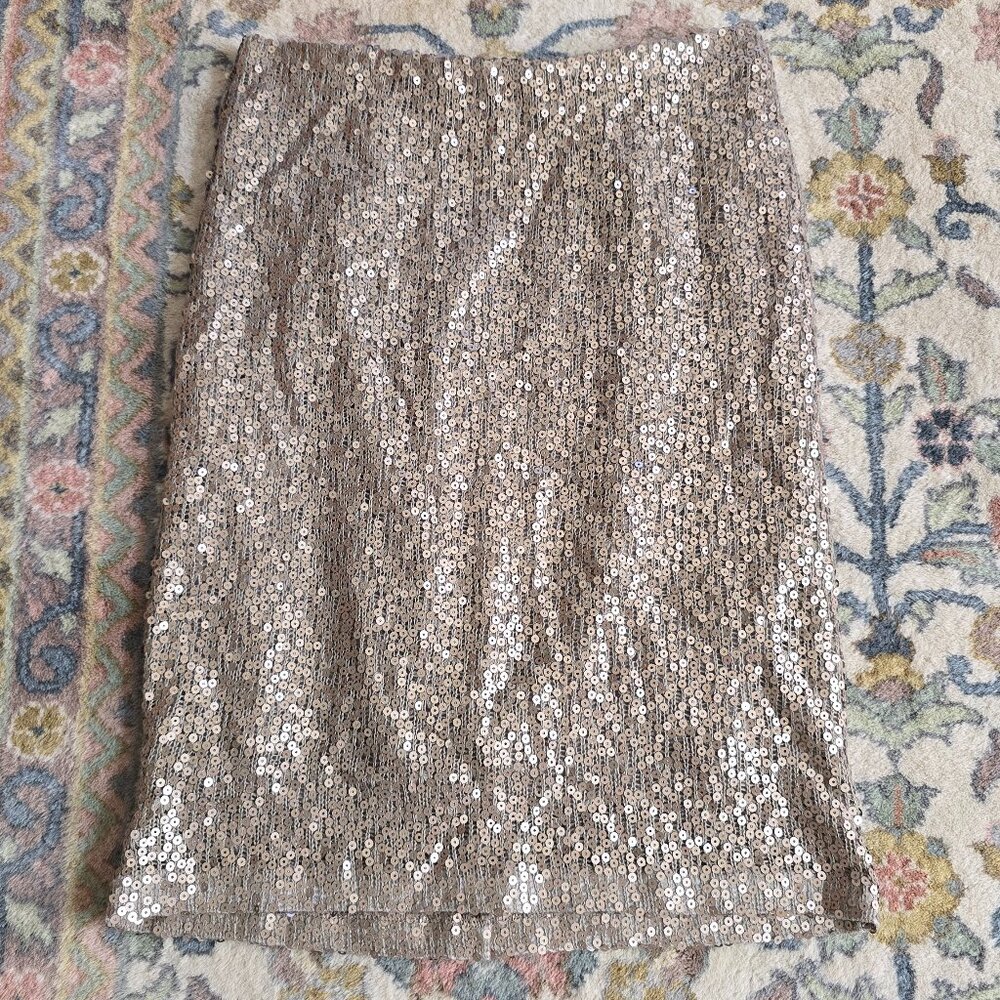 Isda & Co Gold Sequins Pencil Skirt Women's S